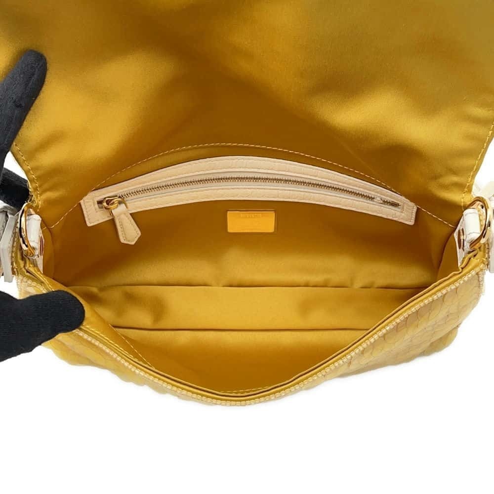 Fendi Baguette Sequin Satin Python Shoulder Bag W… - image 5